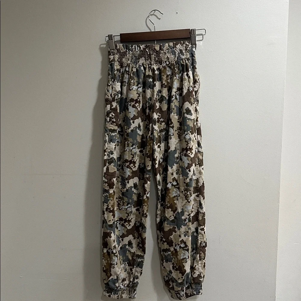 Zara Kids Girls Camouflage Joggers - Brown and Cream